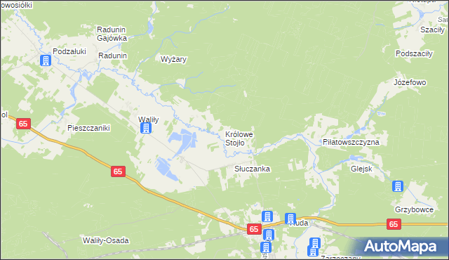 mapa Królowe Stojło, Królowe Stojło na mapie Targeo