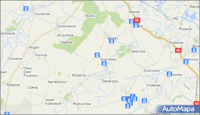 mapa Kromołów, Kromołów na mapie Targeo