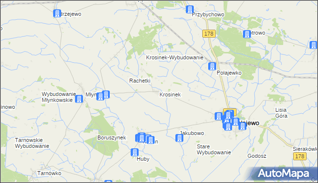 mapa Krosinek, Krosinek na mapie Targeo