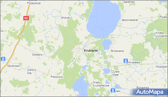 mapa Kruklanki, Kruklanki na mapie Targeo