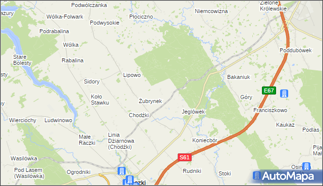 mapa Krukówek gmina Raczki, Krukówek gmina Raczki na mapie Targeo