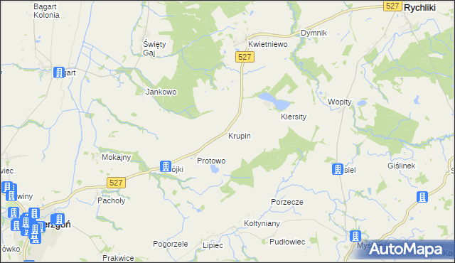 mapa Krupin gmina Rychliki, Krupin gmina Rychliki na mapie Targeo