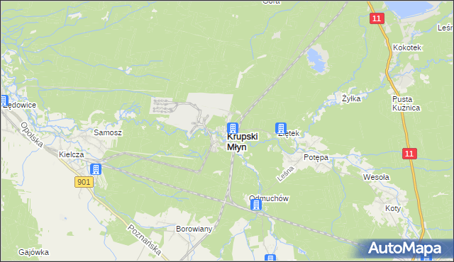 mapa Krupski Młyn, Krupski Młyn na mapie Targeo