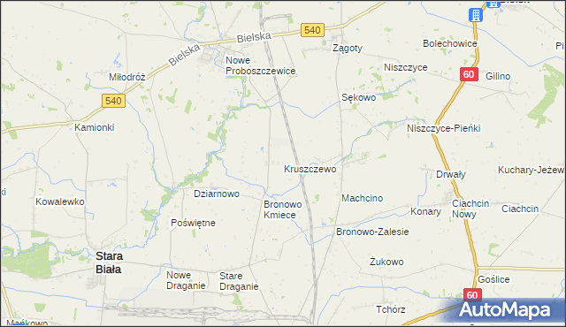 mapa Kruszczewo, Kruszczewo na mapie Targeo