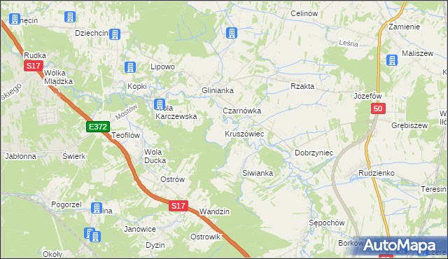 mapa Kruszówiec, Kruszówiec na mapie Targeo