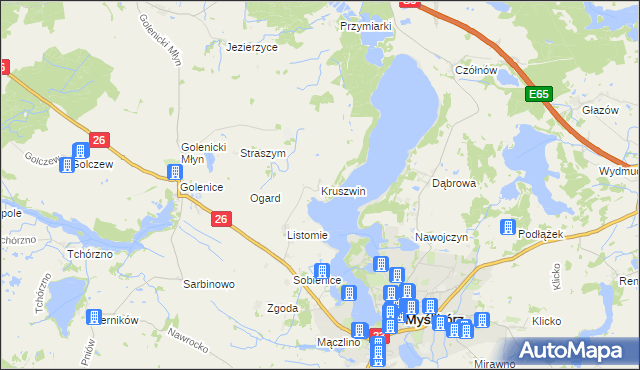 mapa Kruszwin, Kruszwin na mapie Targeo