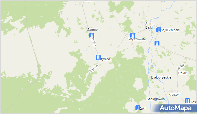 mapa Krynica gmina Trzcianne, Krynica gmina Trzcianne na mapie Targeo