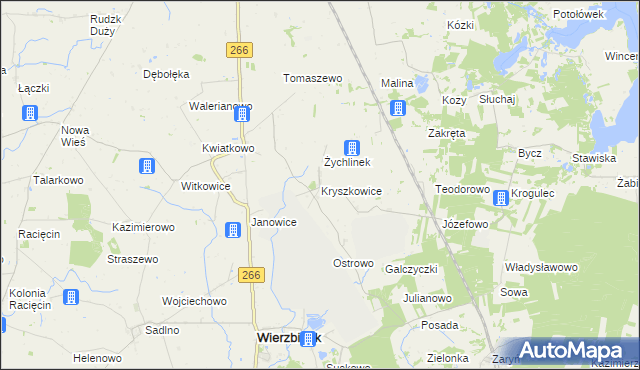 mapa Kryszkowice, Kryszkowice na mapie Targeo