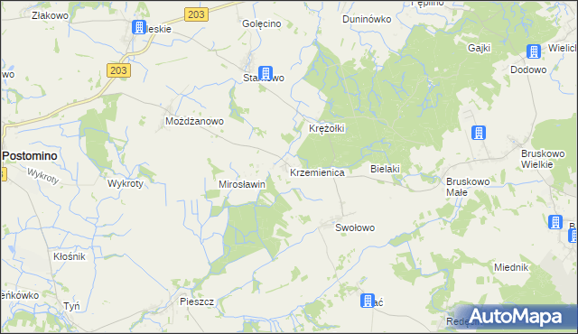 mapa Krzemienica gmina Słupsk, Krzemienica gmina Słupsk na mapie Targeo