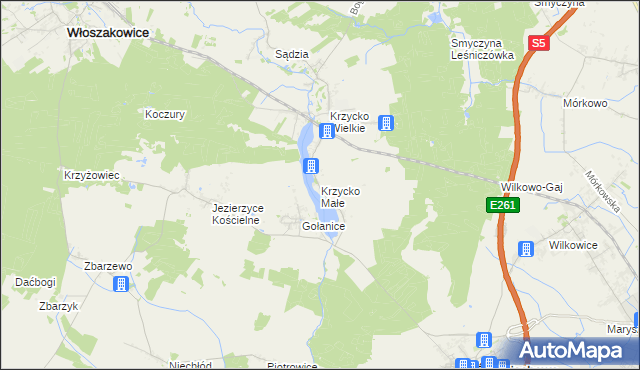 mapa Krzycko Małe, Krzycko Małe na mapie Targeo