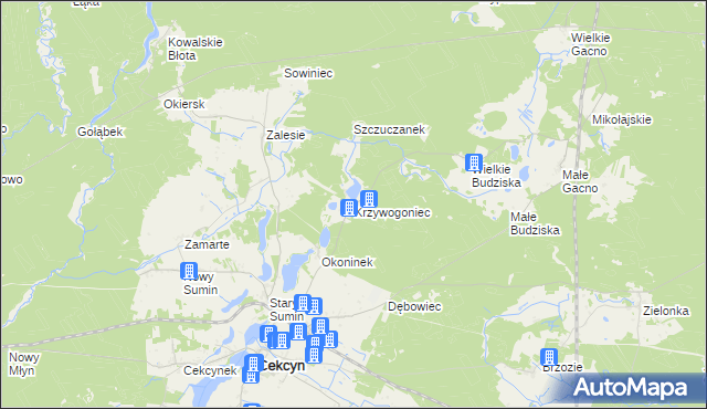 mapa Krzywogoniec, Krzywogoniec na mapie Targeo