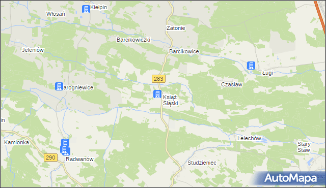 mapa Książ Śląski, Książ Śląski na mapie Targeo