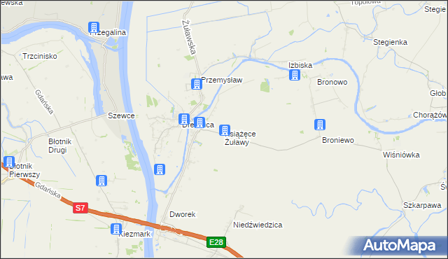 mapa Książęce Żuławy, Książęce Żuławy na mapie Targeo