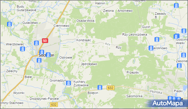 mapa Kuchary Królewskie, Kuchary Królewskie na mapie Targeo