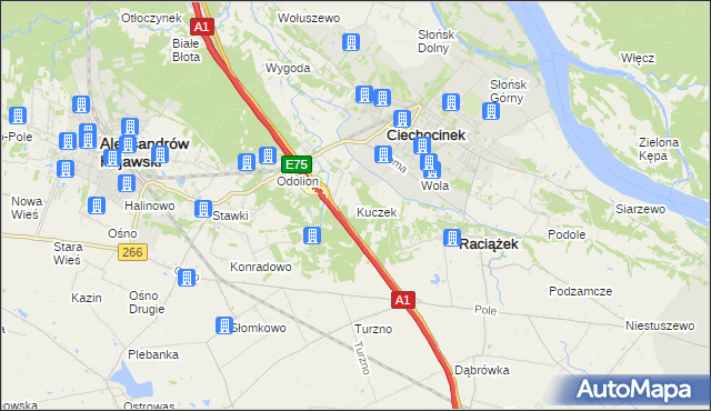 mapa Kuczek, Kuczek na mapie Targeo