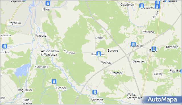 mapa Kuczków gmina Secemin, Kuczków gmina Secemin na mapie Targeo
