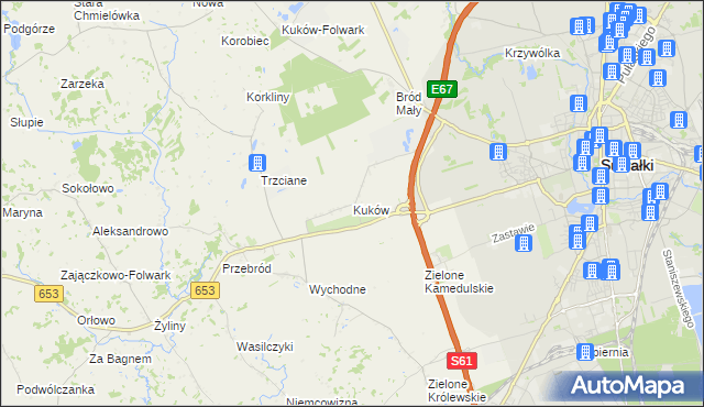 mapa Kuków gmina Suwałki, Kuków gmina Suwałki na mapie Targeo