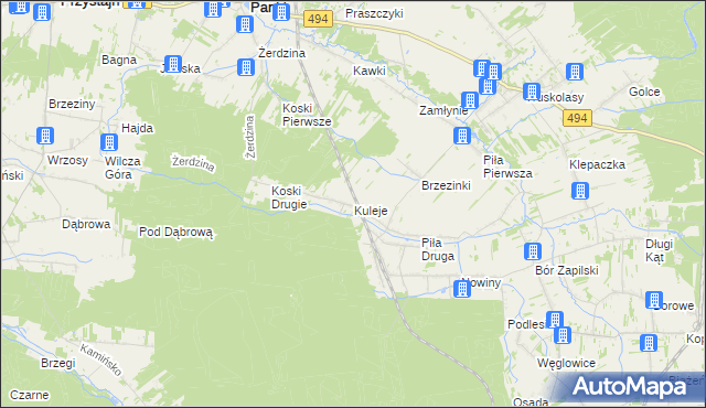 mapa Kuleje, Kuleje na mapie Targeo