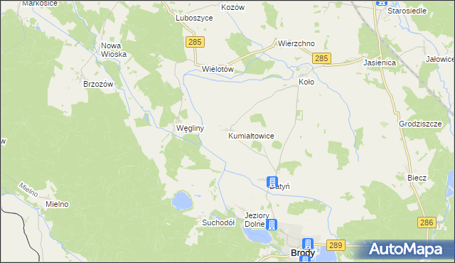 mapa Kumiałtowice, Kumiałtowice na mapie Targeo
