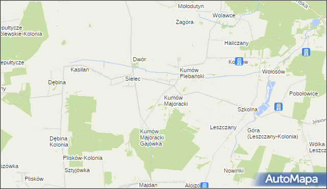 mapa Kumów Majoracki, Kumów Majoracki na mapie Targeo