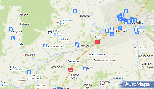 mapa Kundzicze gmina Sokółka, Kundzicze gmina Sokółka na mapie Targeo