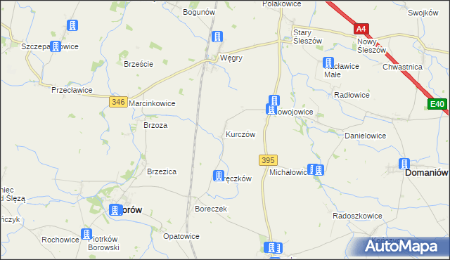 mapa Kurczów, Kurczów na mapie Targeo