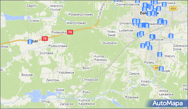 mapa Kurnos Pierwszy, Kurnos Pierwszy na mapie Targeo