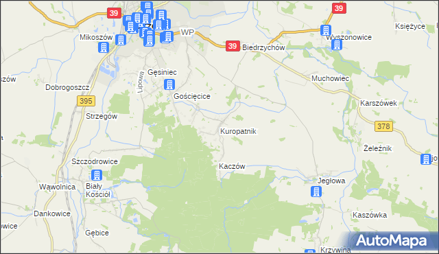 mapa Kuropatnik, Kuropatnik na mapie Targeo