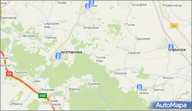 mapa Kurów Mały, Kurów Mały na mapie Targeo