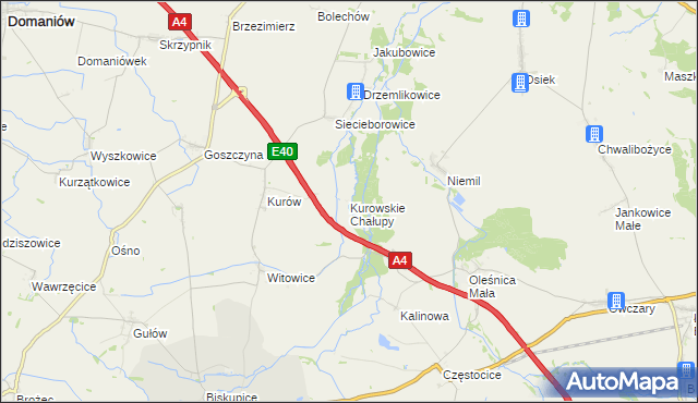 mapa Kurowskie Chałupy, Kurowskie Chałupy na mapie Targeo