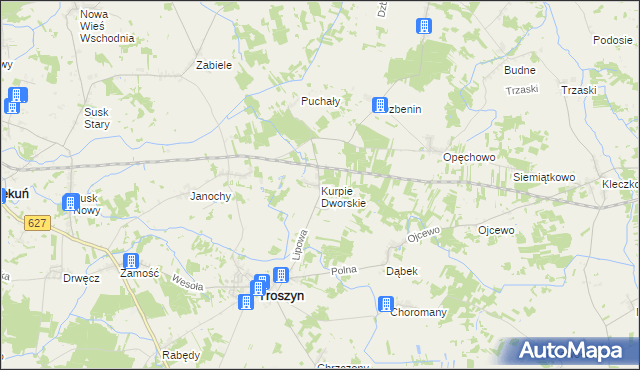 mapa Kurpie Dworskie, Kurpie Dworskie na mapie Targeo