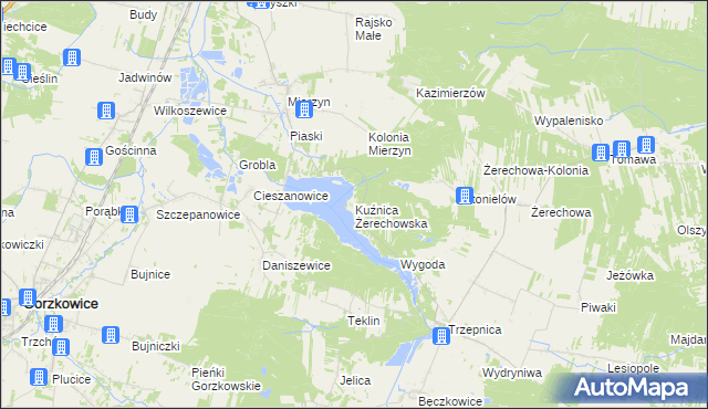 mapa Kuźnica Żerechowska, Kuźnica Żerechowska na mapie Targeo