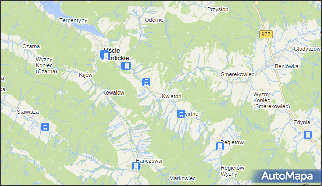 mapa Kwiatoń, Kwiatoń na mapie Targeo