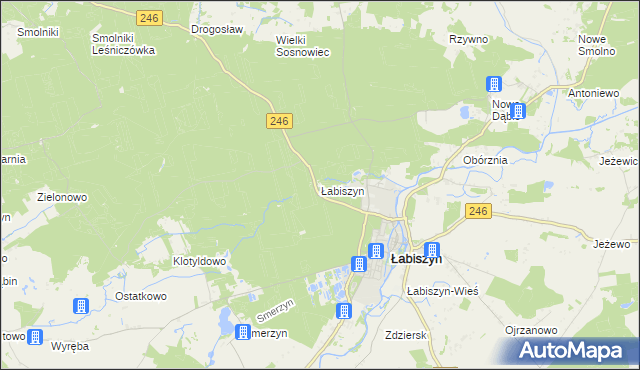 mapa Łabiszyn powiat żniński, Łabiszyn powiat żniński na mapie Targeo