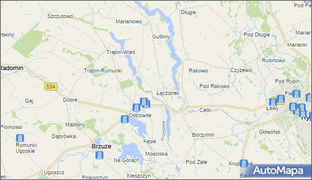 mapa Łączonek, Łączonek na mapie Targeo
