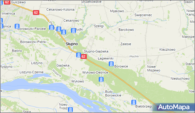 mapa Łagiewniki gmina Bodzanów, Łagiewniki gmina Bodzanów na mapie Targeo