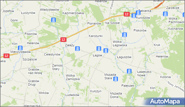 mapa Łagów gmina Przyłęk, Łagów gmina Przyłęk na mapie Targeo