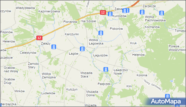 mapa Łaguszów, Łaguszów na mapie Targeo