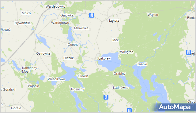 mapa Łąkorek, Łąkorek na mapie Targeo