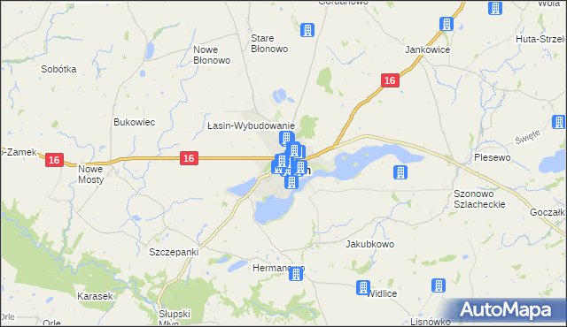 mapa Łasin, Łasin na mapie Targeo