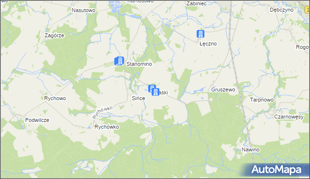 mapa Laski gmina Białogard, Laski gmina Białogard na mapie Targeo