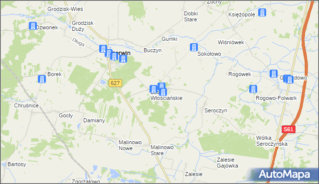 mapa Laski Szlacheckie, Laski Szlacheckie na mapie Targeo