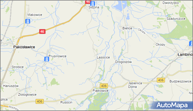 mapa Lasocice gmina Łambinowice, Lasocice gmina Łambinowice na mapie Targeo