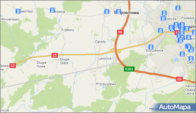 mapa Lasocice gmina Święciechowa, Lasocice gmina Święciechowa na mapie Targeo