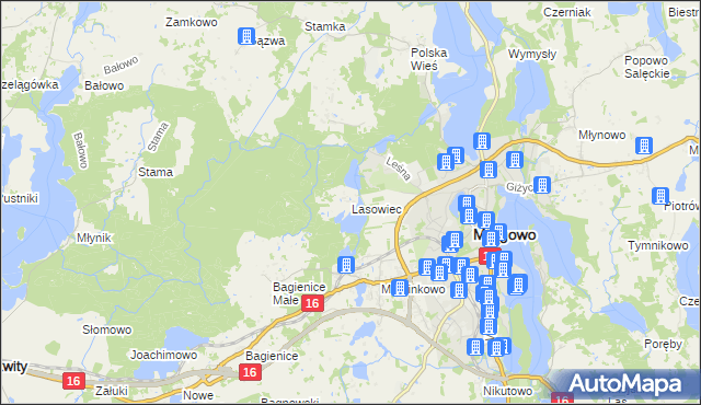 mapa Lasowiec, Lasowiec na mapie Targeo