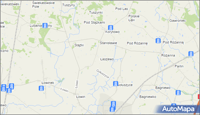 mapa Łaszewo gmina Pruszcz, Łaszewo gmina Pruszcz na mapie Targeo