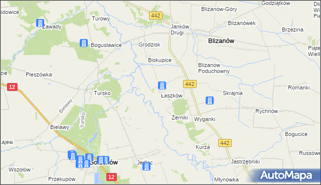 mapa Łaszków, Łaszków na mapie Targeo