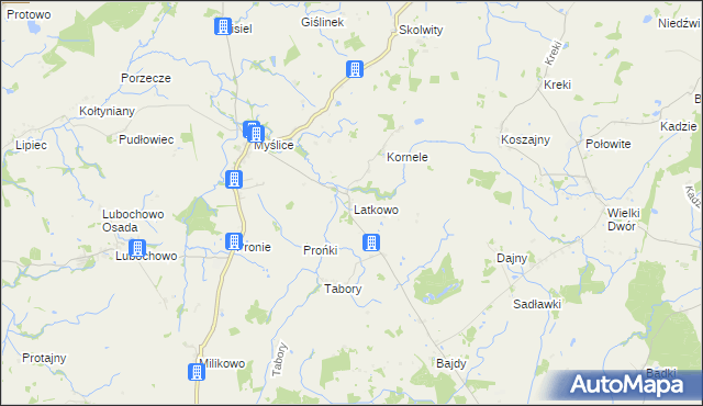 mapa Latkowo gmina Stary Dzierzgoń, Latkowo gmina Stary Dzierzgoń na mapie Targeo