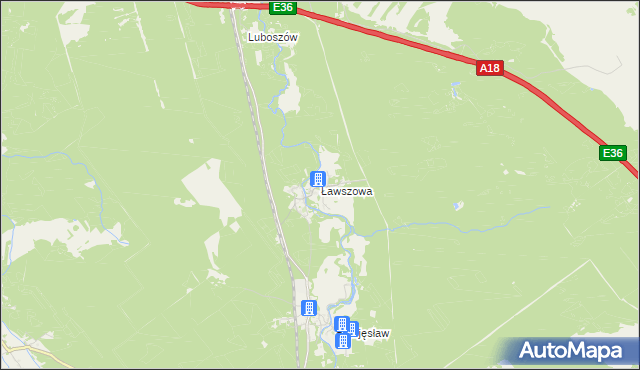 mapa Ławszowa, Ławszowa na mapie Targeo