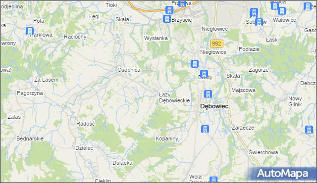 mapa Łazy Dębowieckie, Łazy Dębowieckie na mapie Targeo